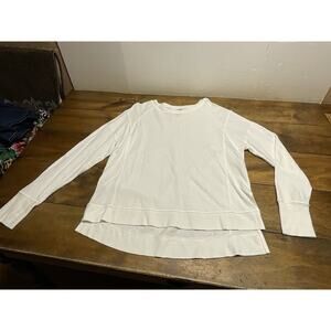 Sweaty Betty After Class Longline Sweatshirt Women's Size Medium White